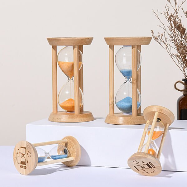 Ampulheta de 5 Minutos com Suporte em Bambu