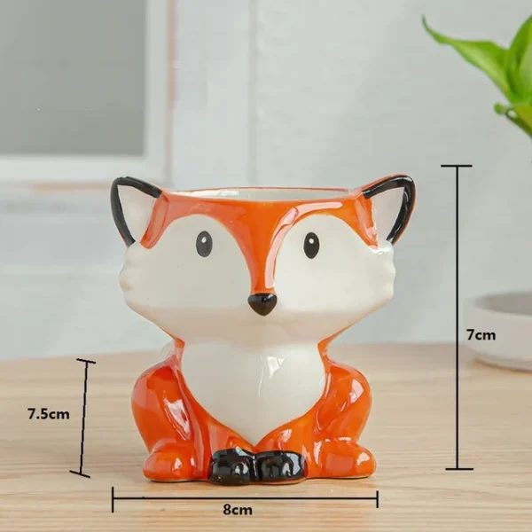 Vaso de Flores de Animais em Cerâmica