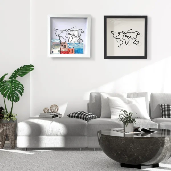 Quadro Mapa Múndi para Memórias de Viagens