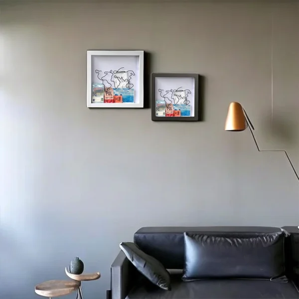 Quadro Mapa Múndi para Memórias de Viagens