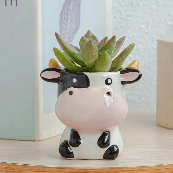 Vaso de Flores de Animais em Cerâmica