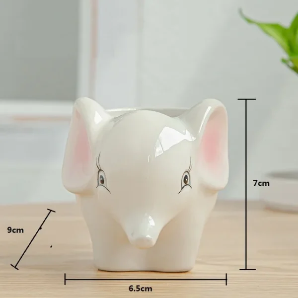 Vaso de Flores de Animais em Cerâmica