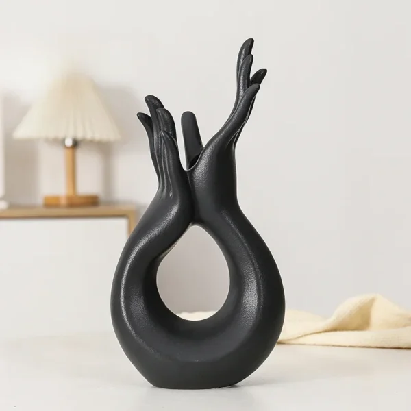 Vaso Minimalista Mãos em Cerâmica