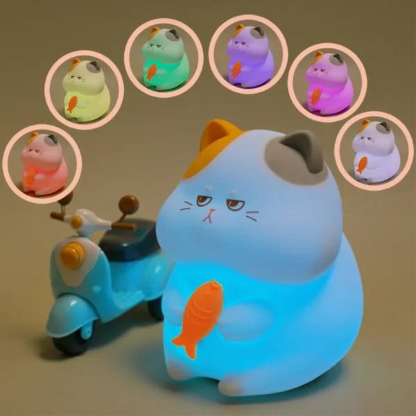 Luminária Infantil Gatinho e Seu Peixe