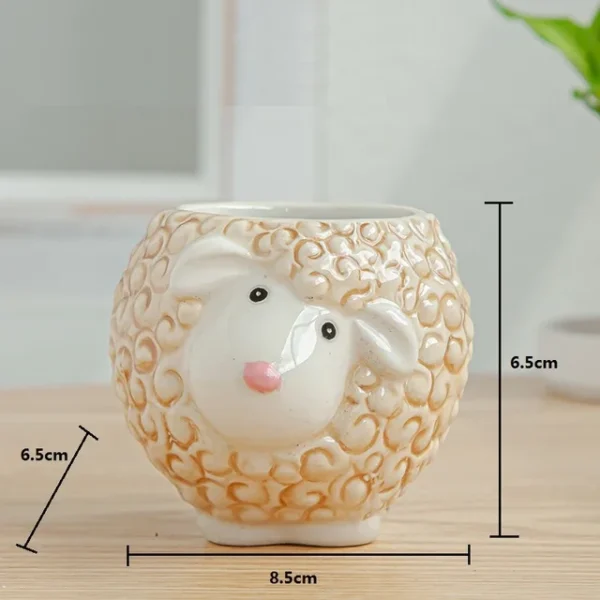 Vaso de Flores de Animais em Cerâmica