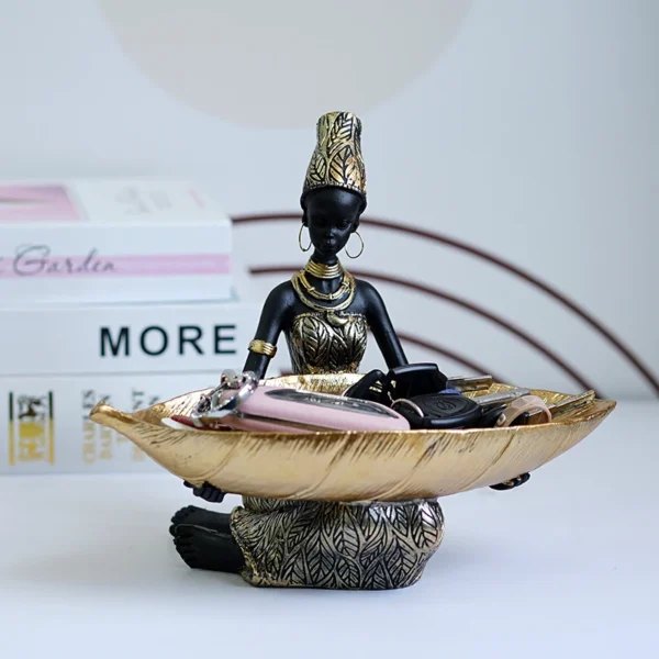 Estatueta de Decoração Mulher Africana