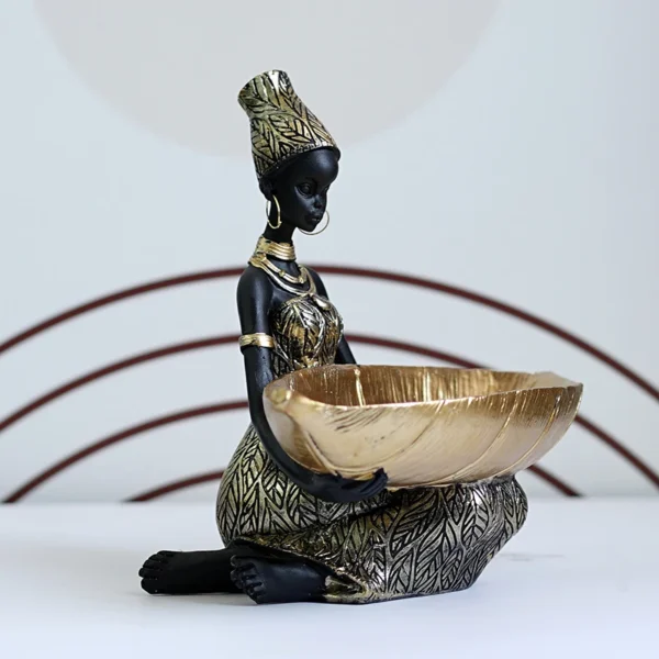 Estatueta de Decoração Mulher Africana