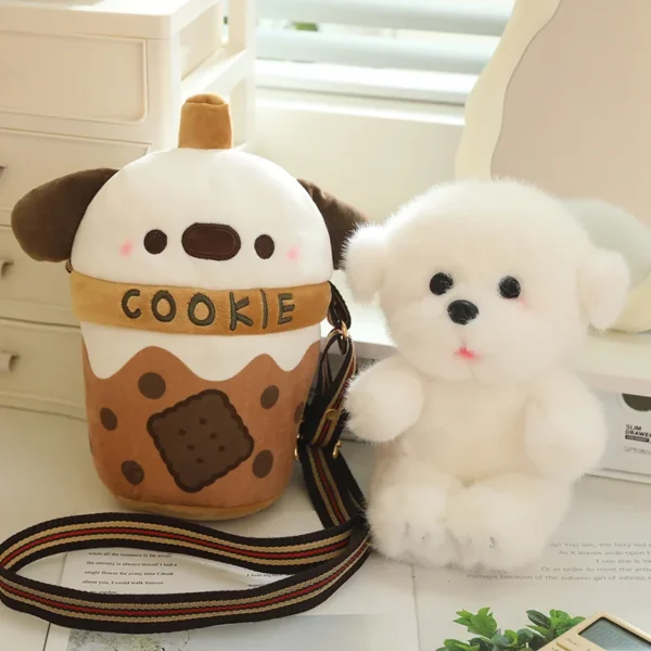 Bolsa Milkshake com Cachorrinho de Pelúcia