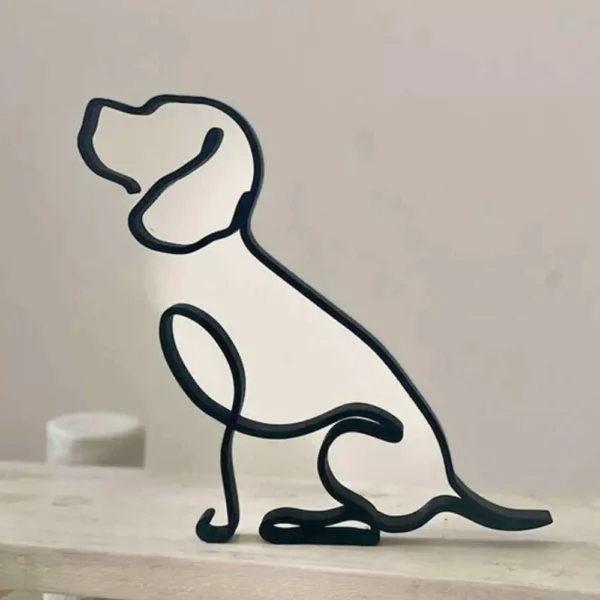 Escultura em Metal de Cachorrinhos