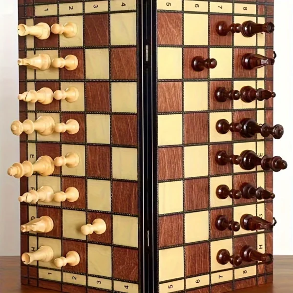 Tabuleiro de Xadrez Dobrável em Madeira